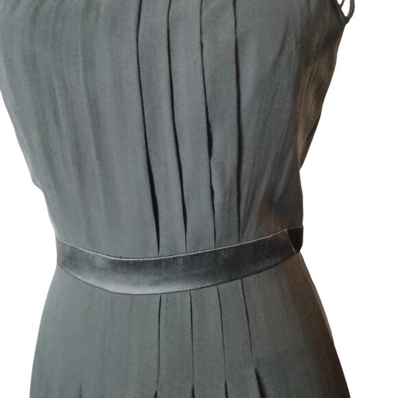 Carmen Marc Valvo Collection Sz 4 Silk Black Pleated Intricate Lattice Dress - Picture 5 of 8